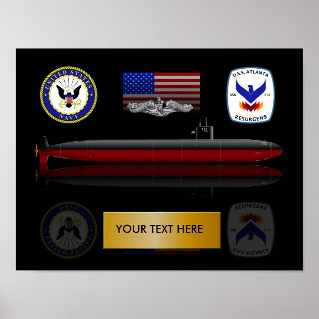 USS Atlanta SSN 712 Print (Front)