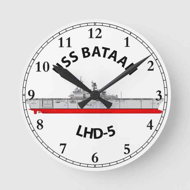 USS BATAAN - LHD-5 - WASP CLASS AMPHIBIOUS ASSAULT ROUND CLOCK (Front)