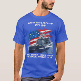 USS Belknap CG26 Class Cruiser American Flag Veter T-Shirt