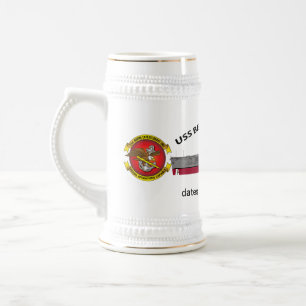 USS Belleau wood, lha-3, with emblem, Beer Stein
