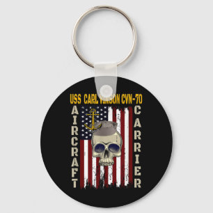 Uss Carl Vinson Cvn-70 Veterans Day Dad Boy Son Gr Keychain