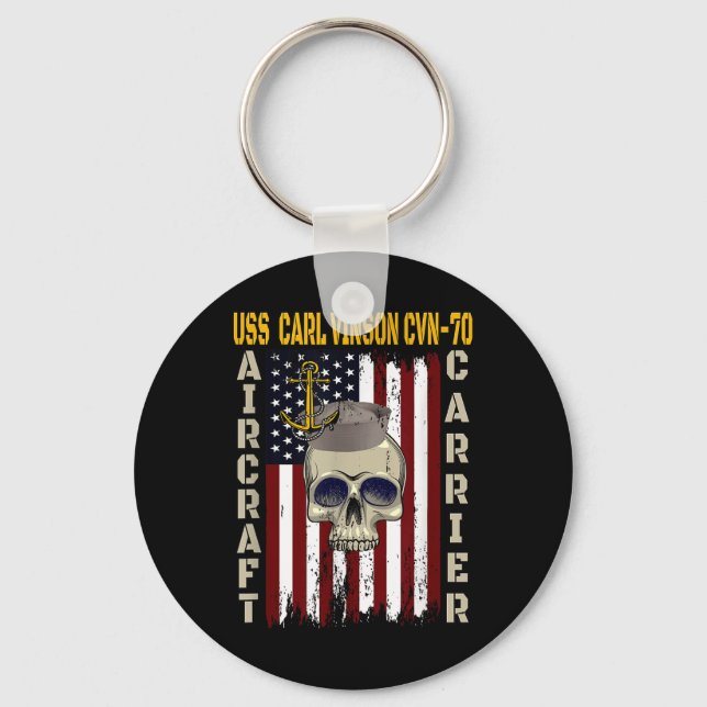 Uss Carl Vinson Cvn-70 Veterans Day Dad Boy Son Gr Keychain (Front)