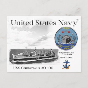 USS CHUKAWAN AO-100 FLEET OILER - CARTE POSTALE