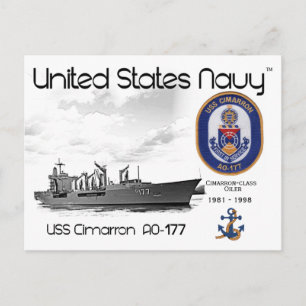 USS CIMARRON AO-177 OILER - CARTE POSTALE