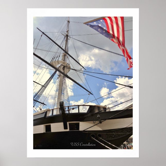 USS Constellation Tall Ship Baltimore Harbour Poster (Front)