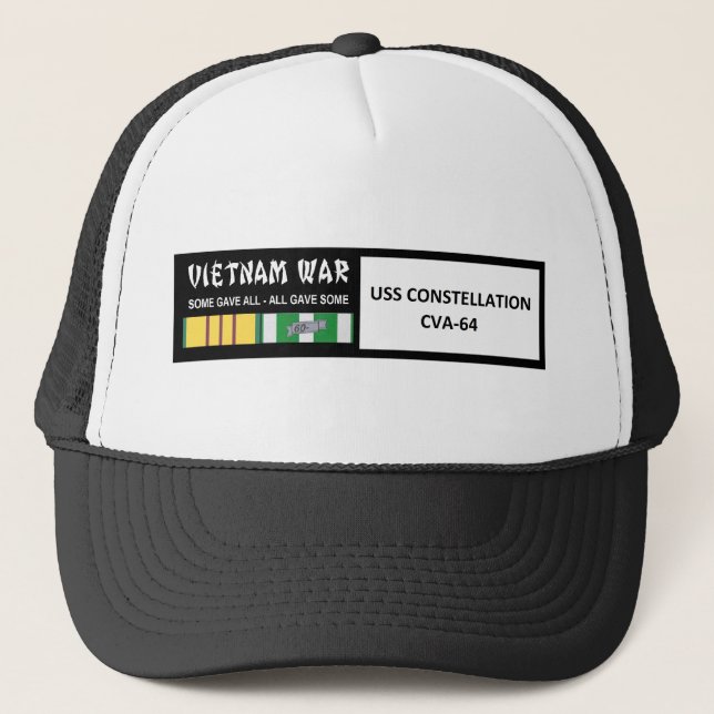 USS CONSTELLATION VIETNAM WAR VETERAN TRUCKER HAT (Front)