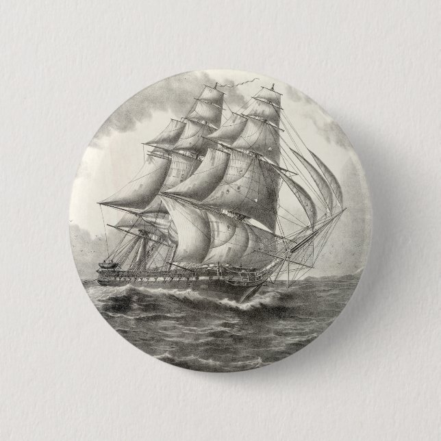 USS Constitution 2 Inch Round Button (Front)