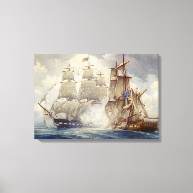 USS Constitution Defeats H.M. Frigate Java Canvas (Front)