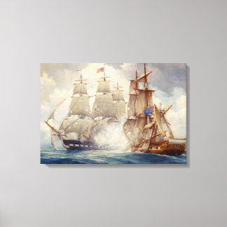 USS Constitution Defeats H.M. Frigate Java Canvas Print