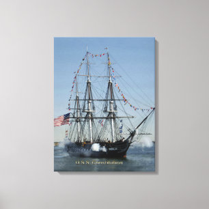 USS Constitution Firing Cannons Canvas Print
