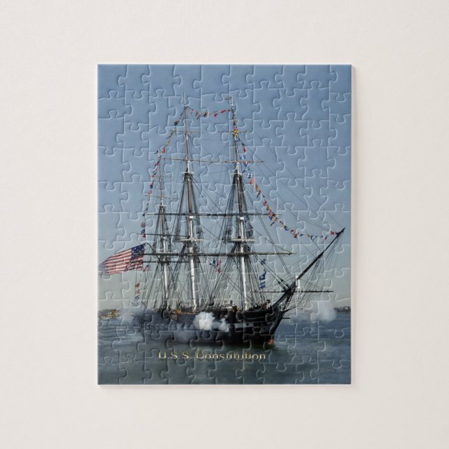 USS Constitution Firing Cannons Jigsaw Puzzle (Vertical)