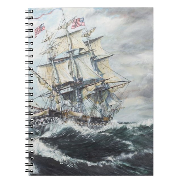 USS Constitution heads for HM Frigate Guerriere Notebook (Front)