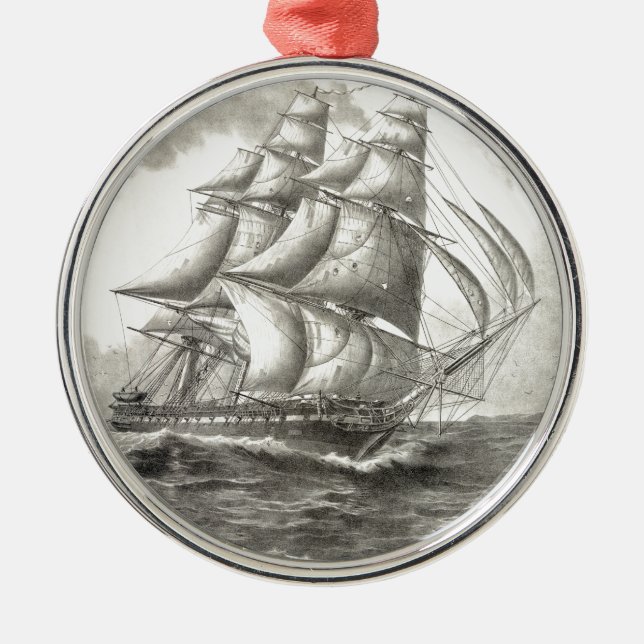 USS Constitution Metal Ornament (Front)