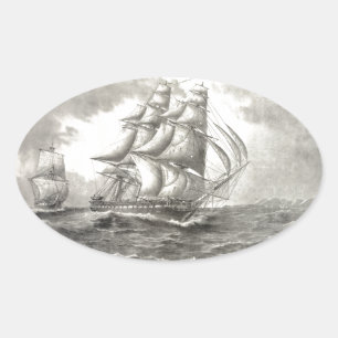 USS Constitution Oval Sticker