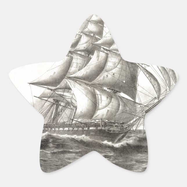 USS Constitution Star Sticker (Front)