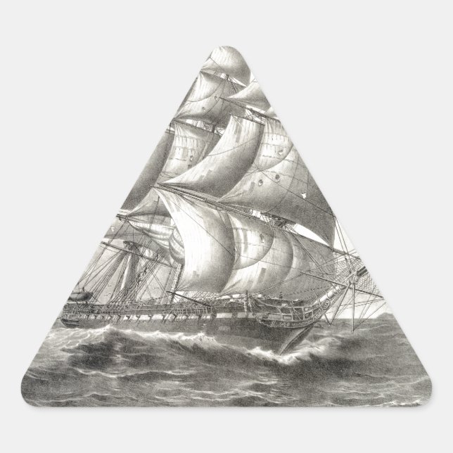 USS Constitution Triangle Sticker (Front)