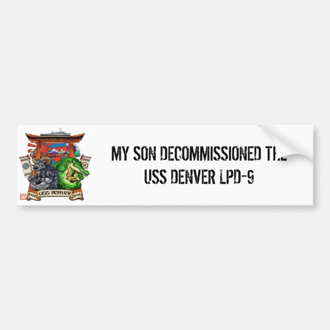 USS Denver LPD-9 Decommissioning Sticker (SON) (Front)