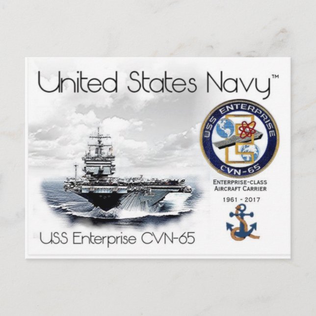 USS ENTERPRISE CVN-65 - CARTE POSTALE (Devant)