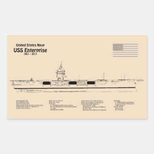 USS Enterprise - Ship Blueprint Plans SD Sticker