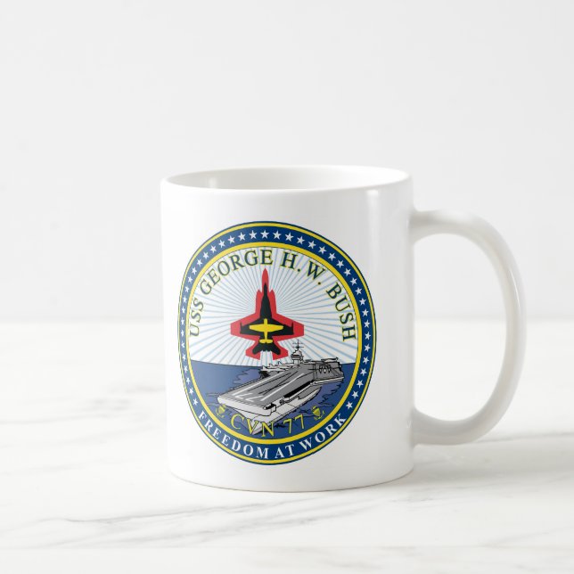 USS George H. W. Bush, CVN-77, insignia Coffee Mug (Right)