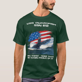 USS Guardfish SSN-612 American Flag Submarine Vete T-Shirt