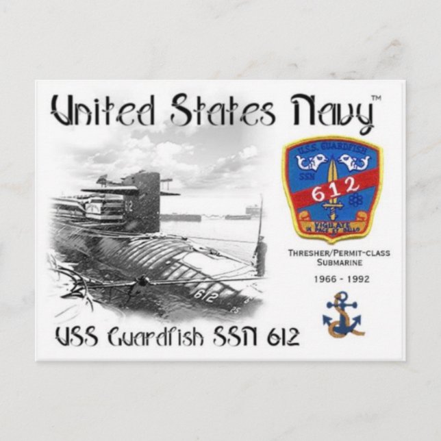 USS GUARDFISH SSN-612 POSTCARD z  (Front)