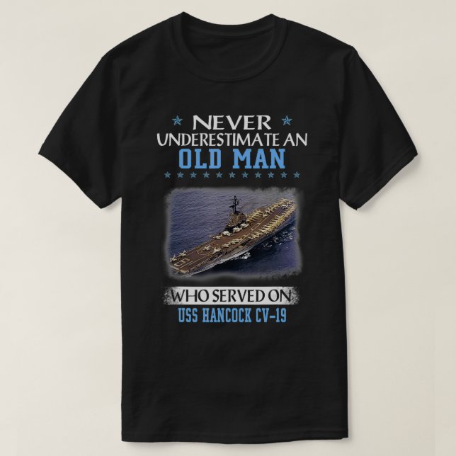 USS Hancock CV19 Veterans Day Father Day Gift  T-Shirt (Design Front)