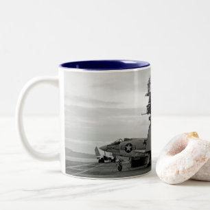 USS Hancock CVA-19 F3-B Demon Fighter Black Lion Two-Tone Coffee Mug