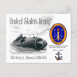 USS HENRY L. STIMSON SSBN-655 - POSTCARD