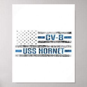 Uss Hornet Wwii Aircraft Carrier Cv-8 Us Army  Poster