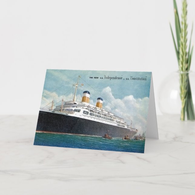USS Independence & SS Constitution Vintage Card (Front)