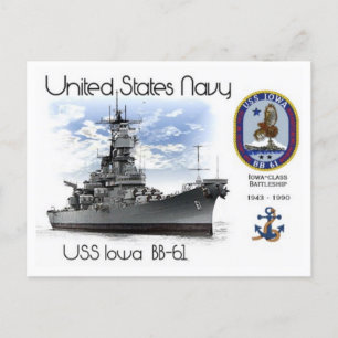 USS IOWA BB-61 BATTLESHIP - Carte postale