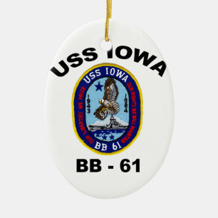 USS Iowa BB-61 Ceramic Ornament