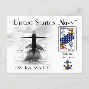 USS JACK SSN-605 SOUS-MARINE - CARTE POSTALE