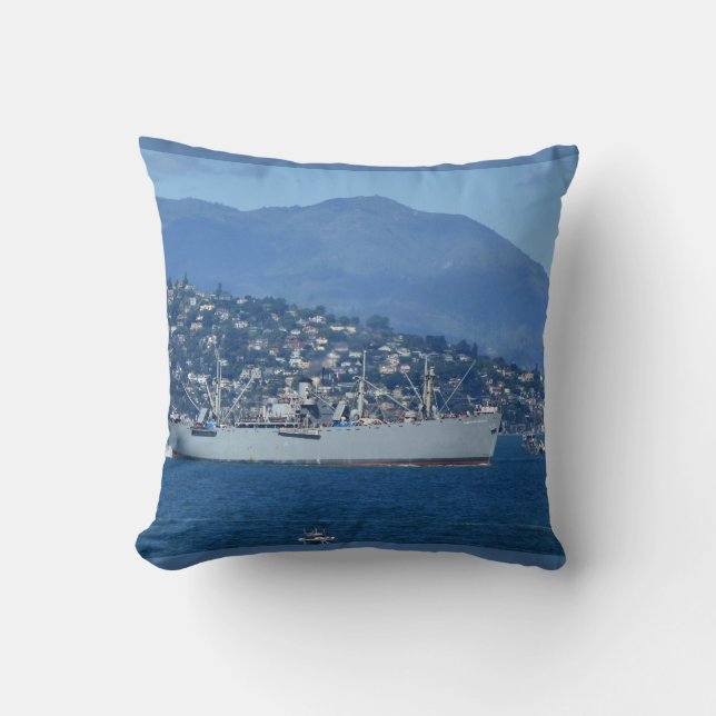 USS Jeremiah O'Brien Throw Pillow (Front)