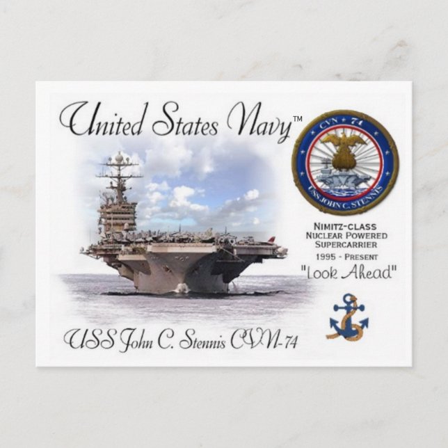 USS JOHN C. STENNIS CVN-74 CARRIER - Carte postale (Devant)