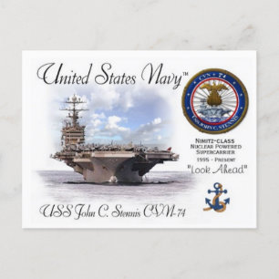 USS JOHN C. STENNIS CVN-74 CARRIER  -  Postcard
