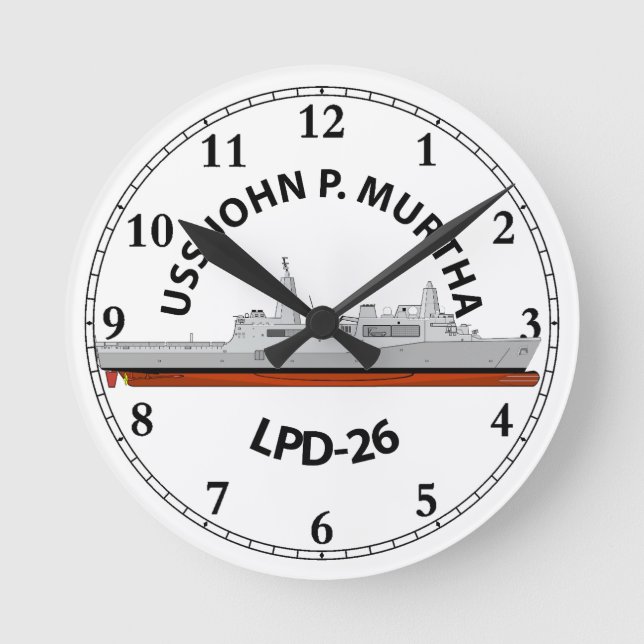 USS JOHN P MURTHA, LPD-26, SAN ANTONIO   ROUND CLOCK (Front)