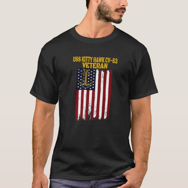 USS Kitty Hawk CV-63 CVA-63 Aircraft Carrier Veter T-Shirt (Front)