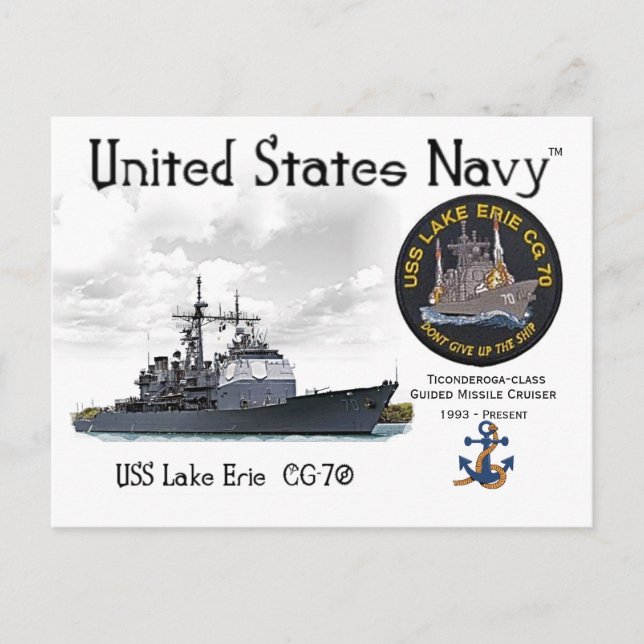 USS LAKE ERIE CG-70 CRUISER - CARTE POSTALE (Devant)
