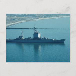 USS Long Beach", CGN-9 nuclear powered cruiser, le Postcard