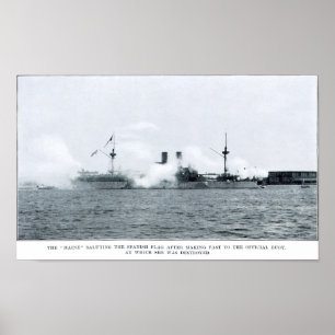 USS Maine in Havana Harbour Poster