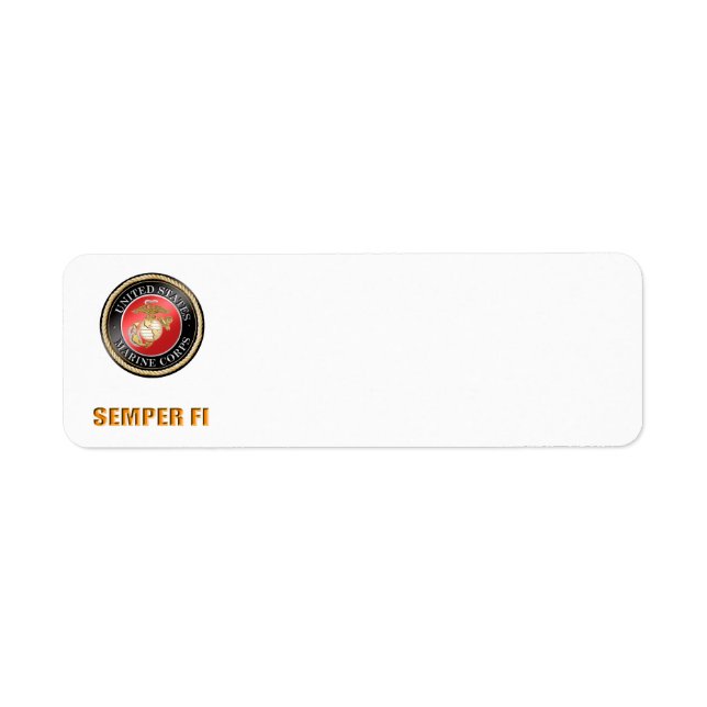 USS Marine Corps Semper Fi Adresse Lable (Devant)