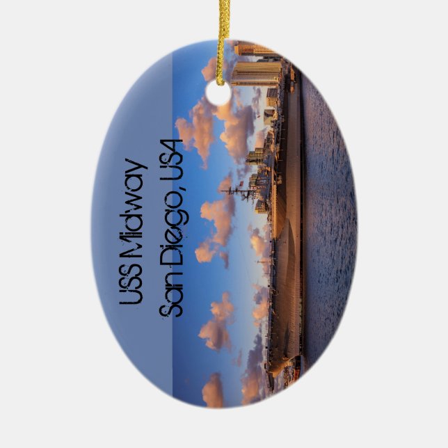 USS Midway Ceramic Ornament (Front)