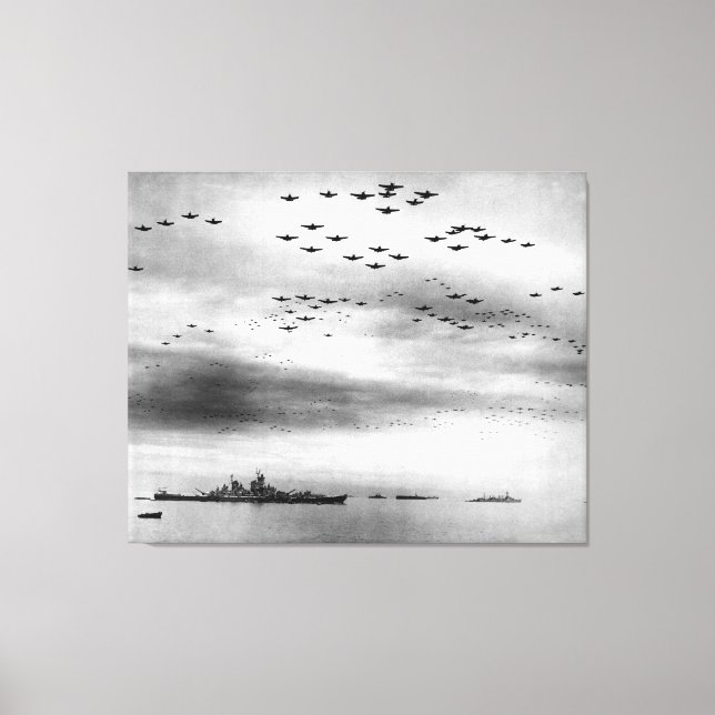 USS Missouri Flyover Surrender of Japan Canvas Print (Front)