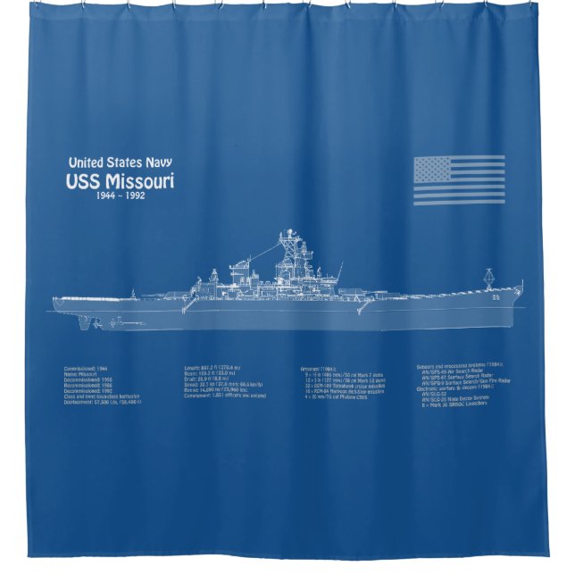 USS Missouri - Ship Blueprint Plans ABD (Front)