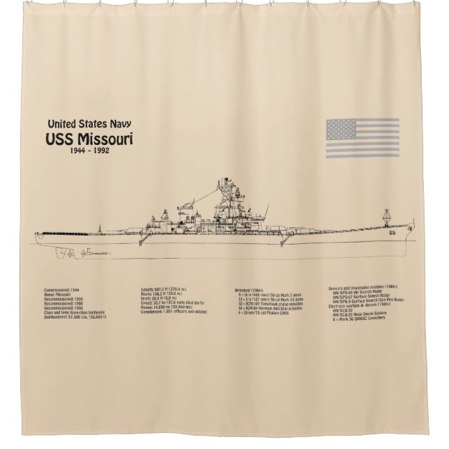 USS Missouri - Ship Blueprint Plans SD (Front)