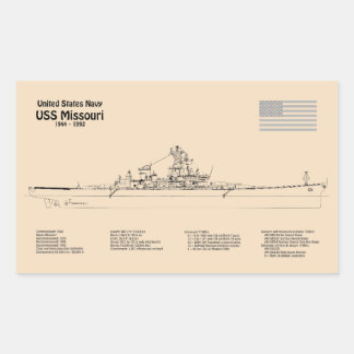 USS Missouri - Ship Blueprint Plans SD Sticker
