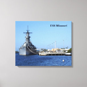 USS Missouri Wrapped  Canvas Print