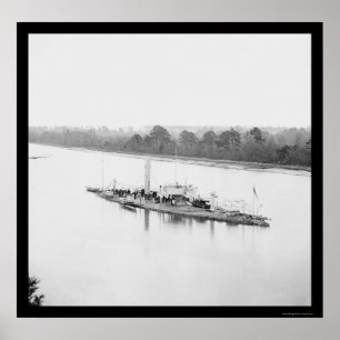 USS Monitor Casco on the James River, VA 1864 Poster